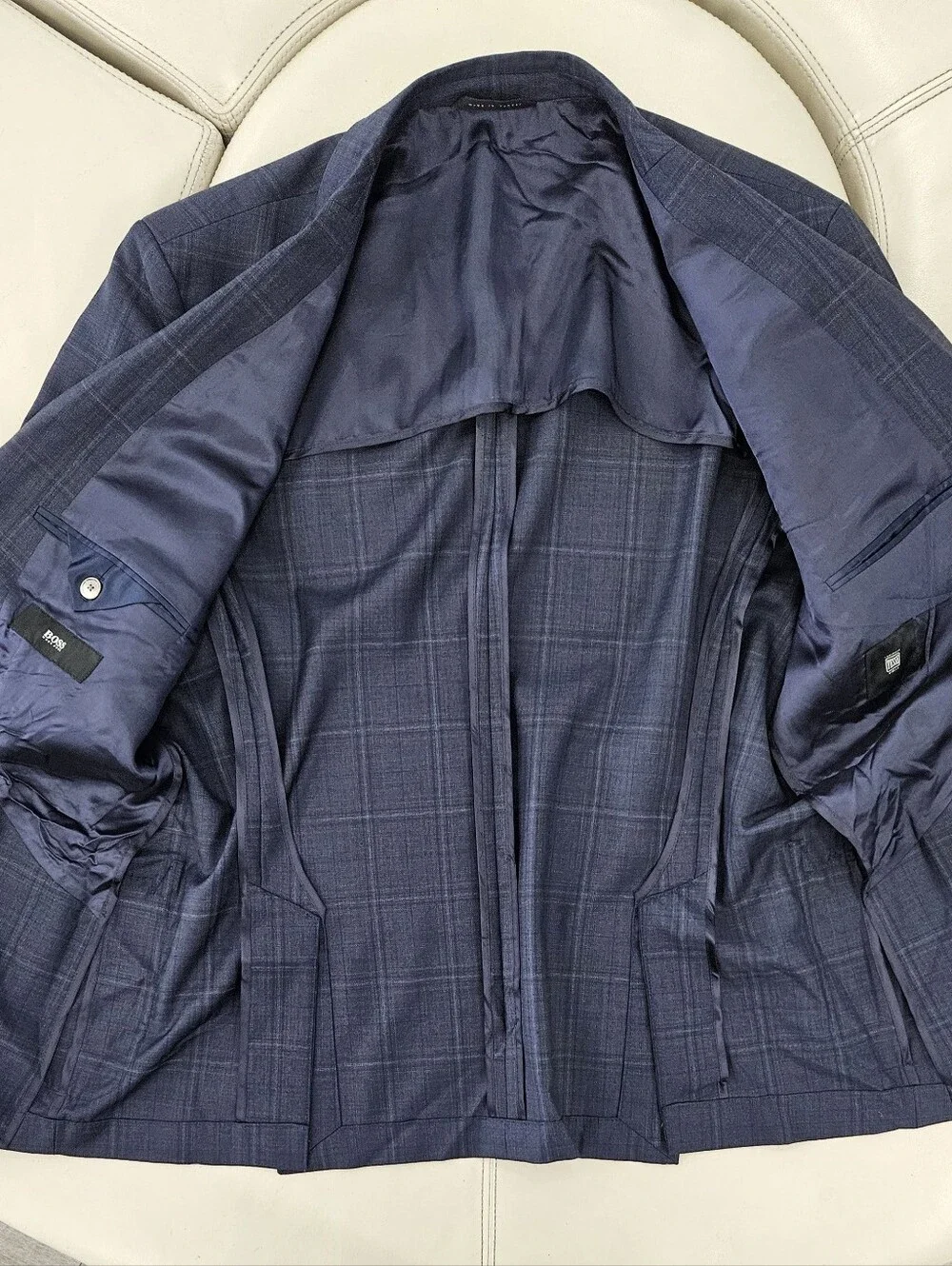 Hugo Boss Men's Janson Navy Windowpane Blazer
